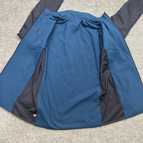 Salomon Drifter Mid Jacket Mens Small Night Sky Blue Black Reversible PrimaLoft - Picture 5 of 15